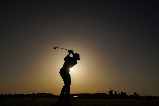 <p>Louis Oosthuizen tees off on the 18th during day three of the 149th Open</p>