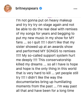 Britney Spears hits out at sister Jamie Lynn in angry Instagram post about her
