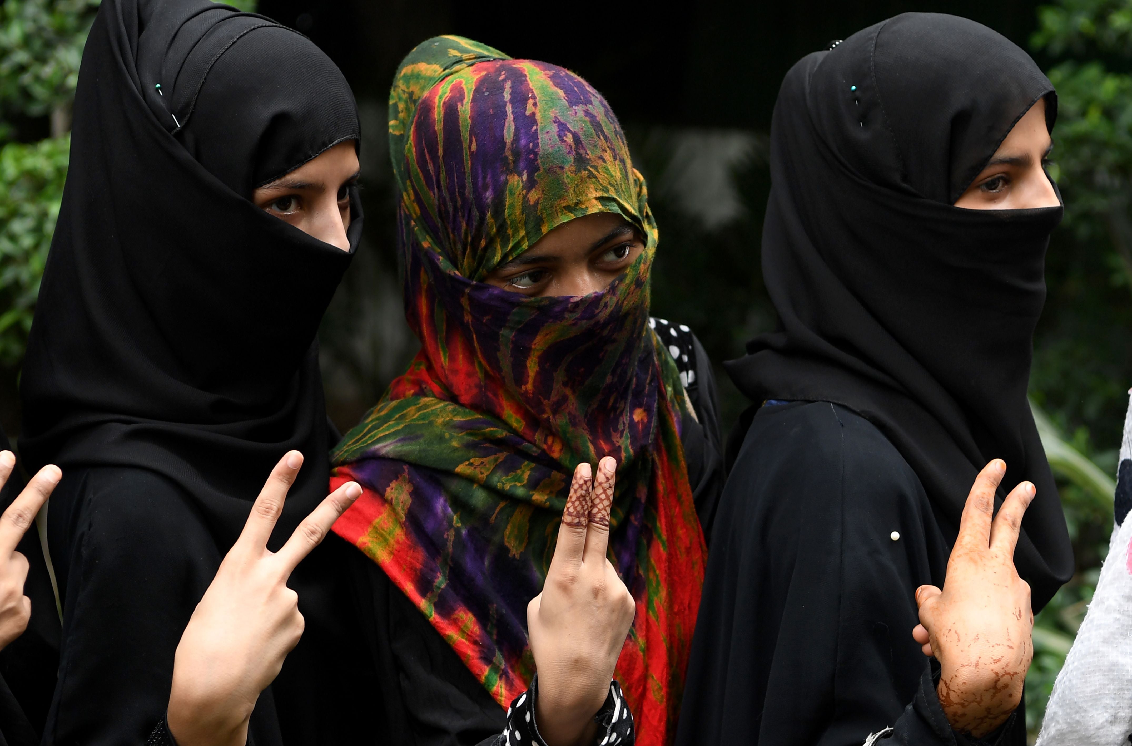 File image: Muslim women in Delhi celebrate passage of law to ban ‘triple talaq’, or instant divorce, in 2019
