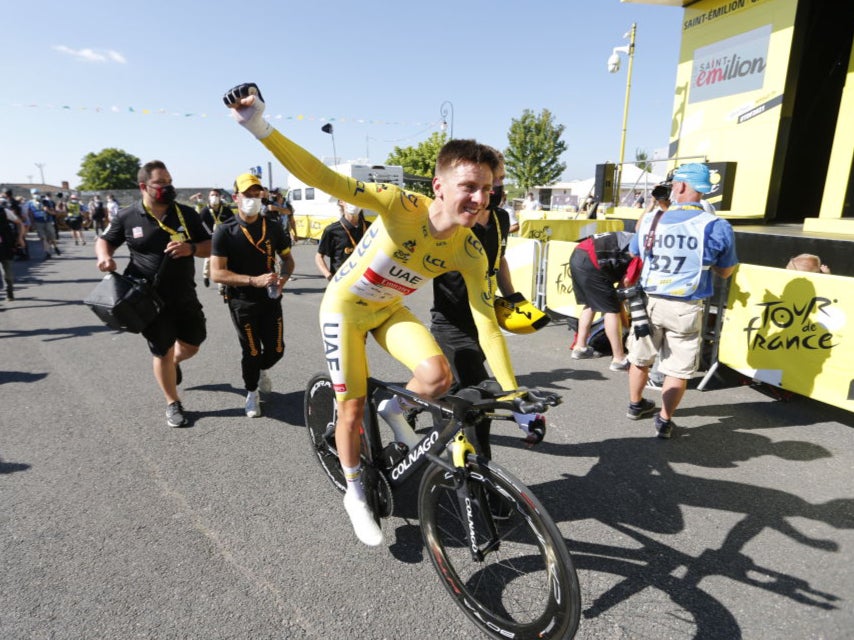 Pogacar celebrates closing in on 2021 Tour de France glory