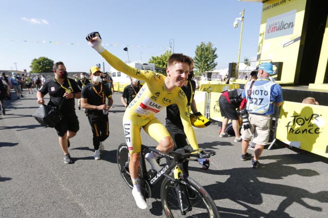 <p>Pogacar is the 21st rider to win the Tour de France twice</p>