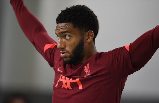 <p>Joe Gomez of Liverpool during a training session</p>