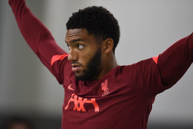 <p>Joe Gomez of Liverpool during a training session</p>