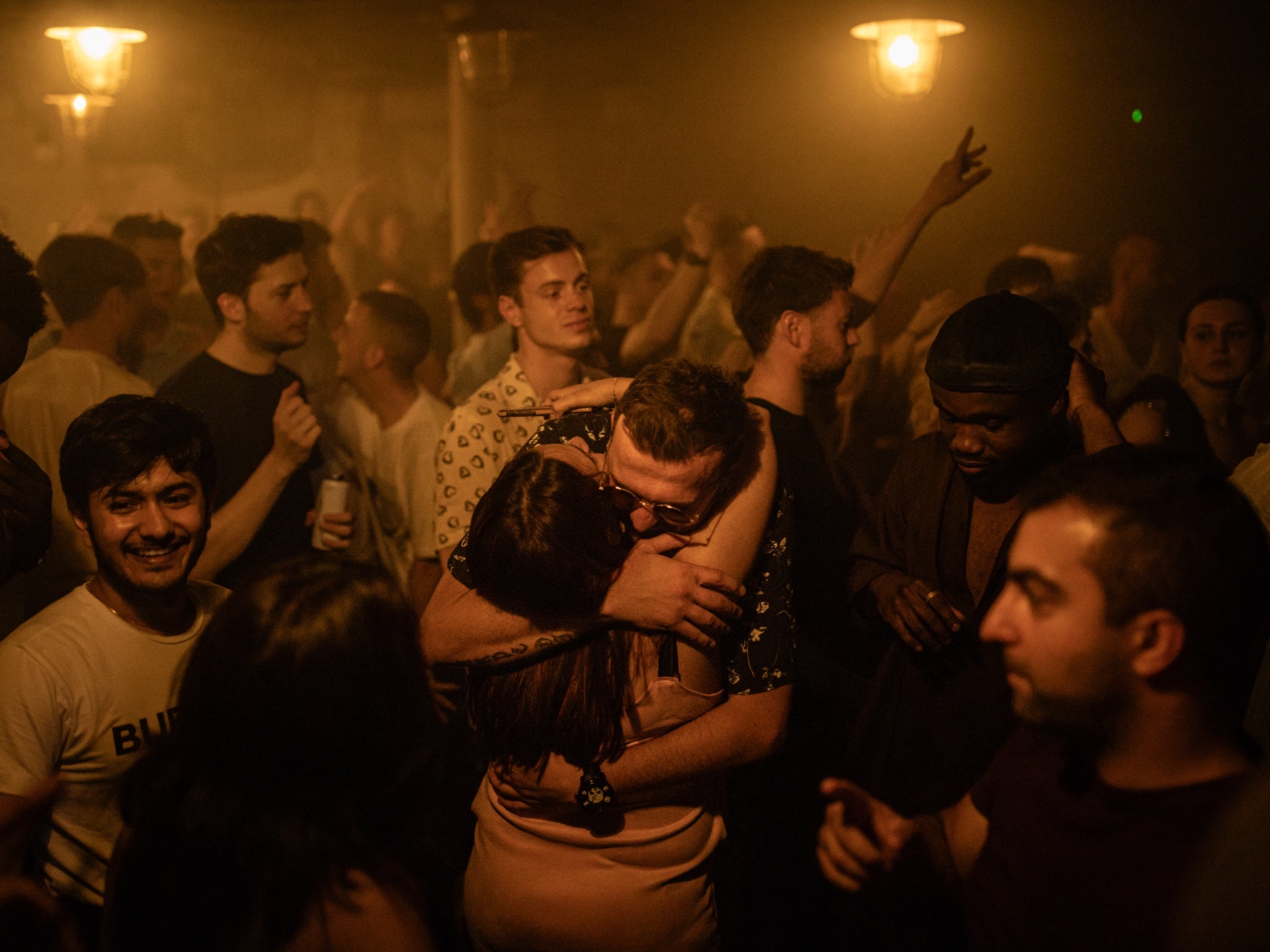 Clubbers enjoy socially distanced gigs in London