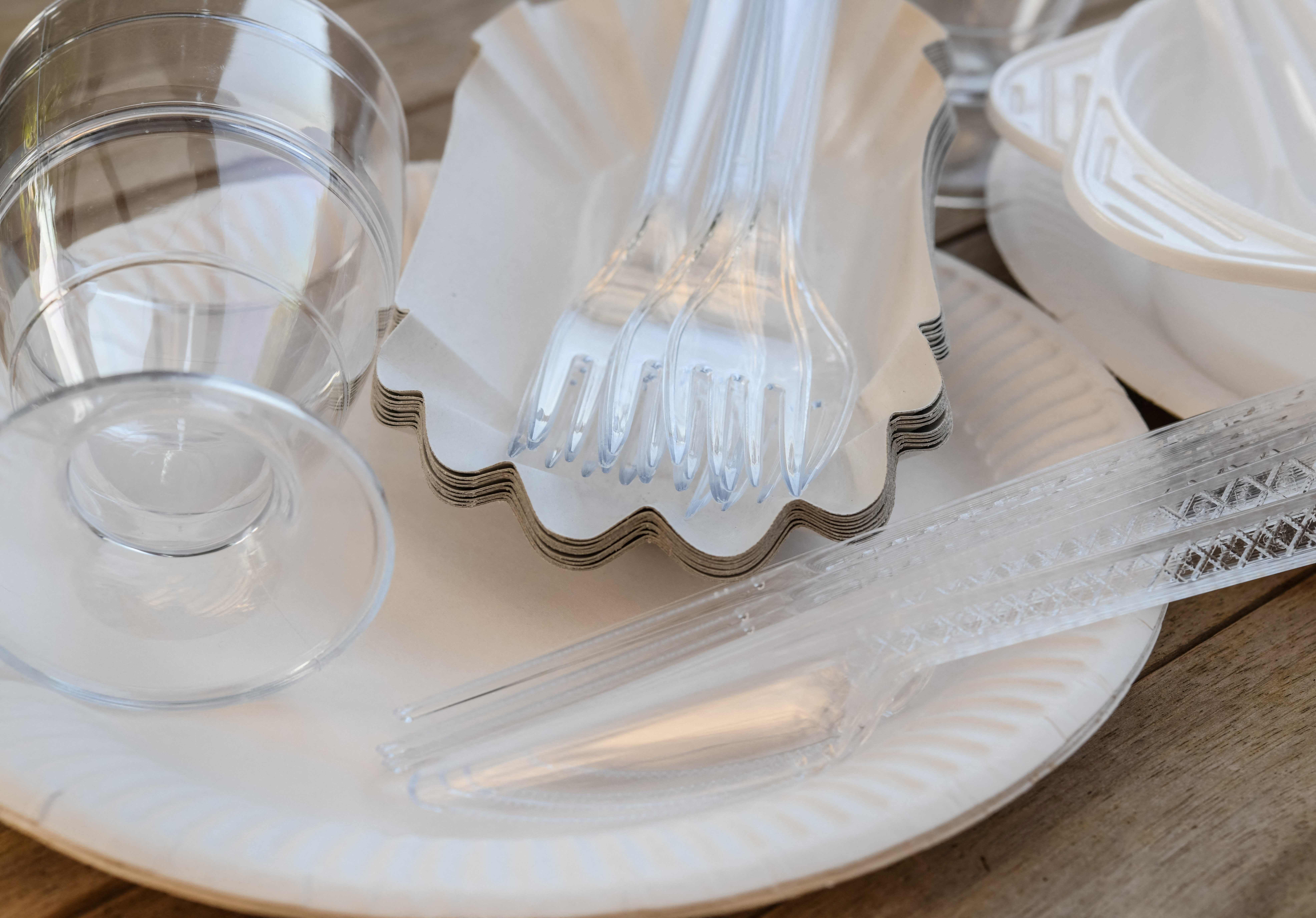 Plates, cutlery, cups and cotton swabs are among the single-use plastics banned by the European directive