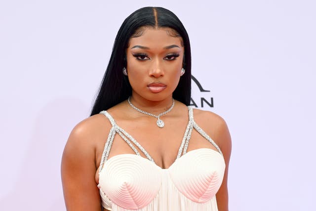 <p>Megan Thee Stallion attends the BET Awards on 27 June 2021 in Los Angeles, California</p>