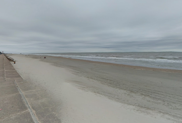 The beach in Galveston, Texas. Residents are encouraged to take caution due to the return of flesh-eating bacteria lurking in the water.