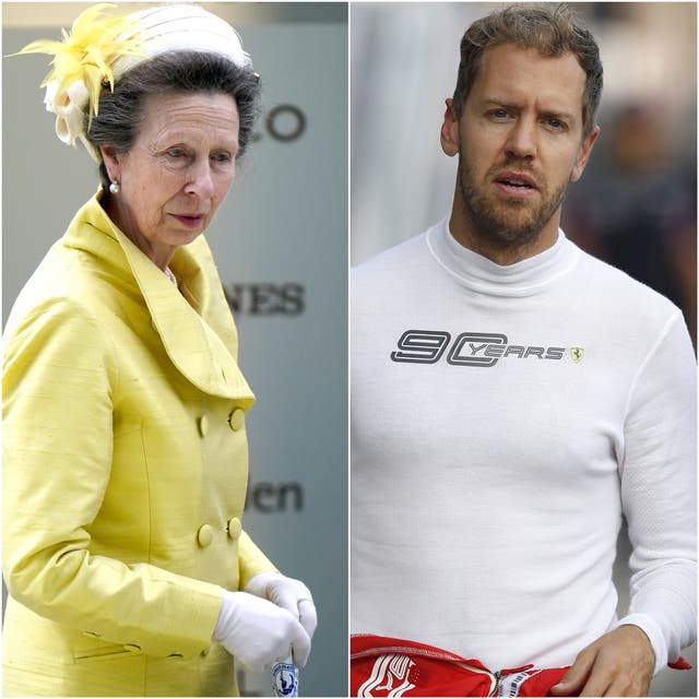 The Princess Royal and Sebastian Vettel