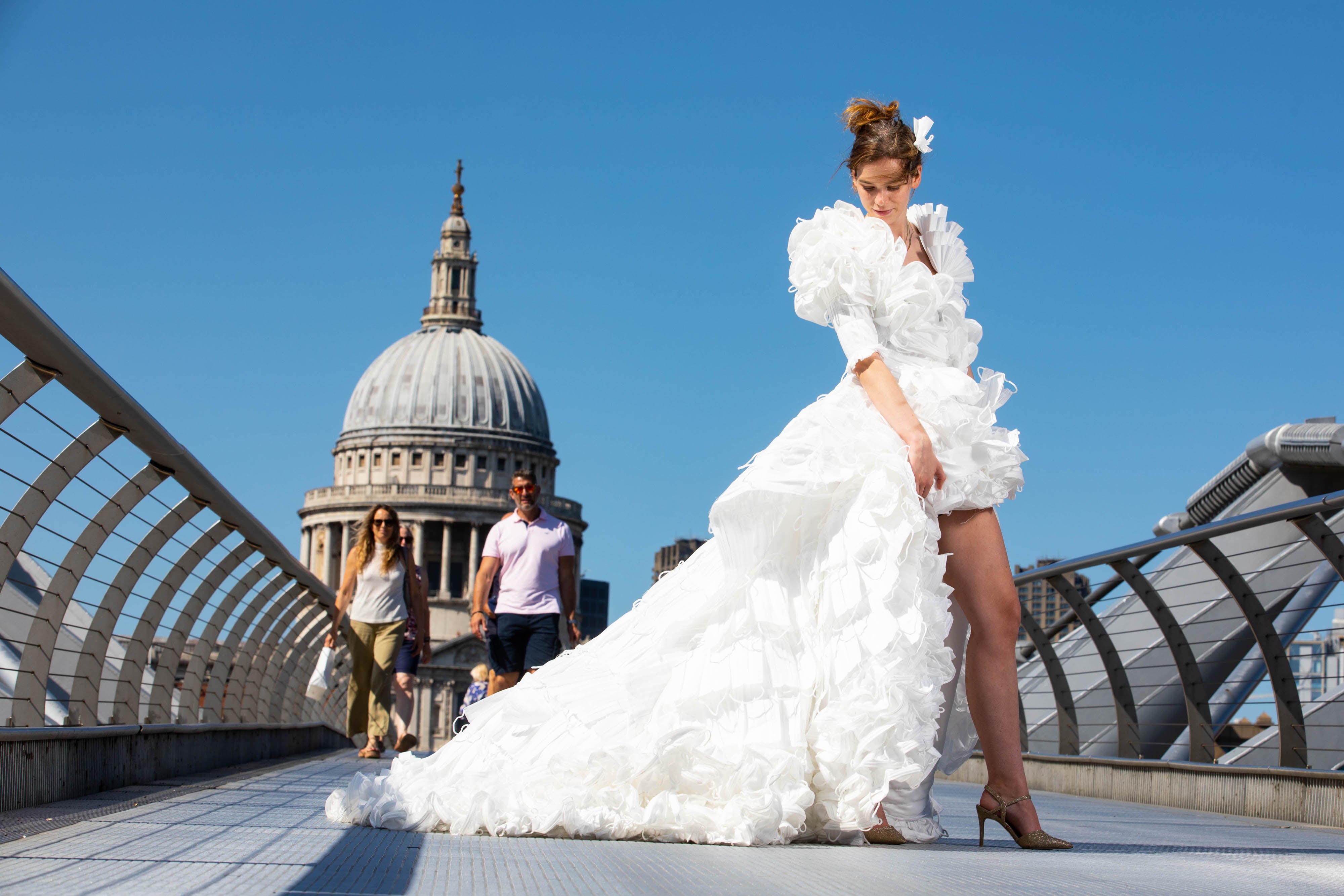 Wedding Dress Made Entirely Of Face Masks Unveiled On Freedom Day Indy100