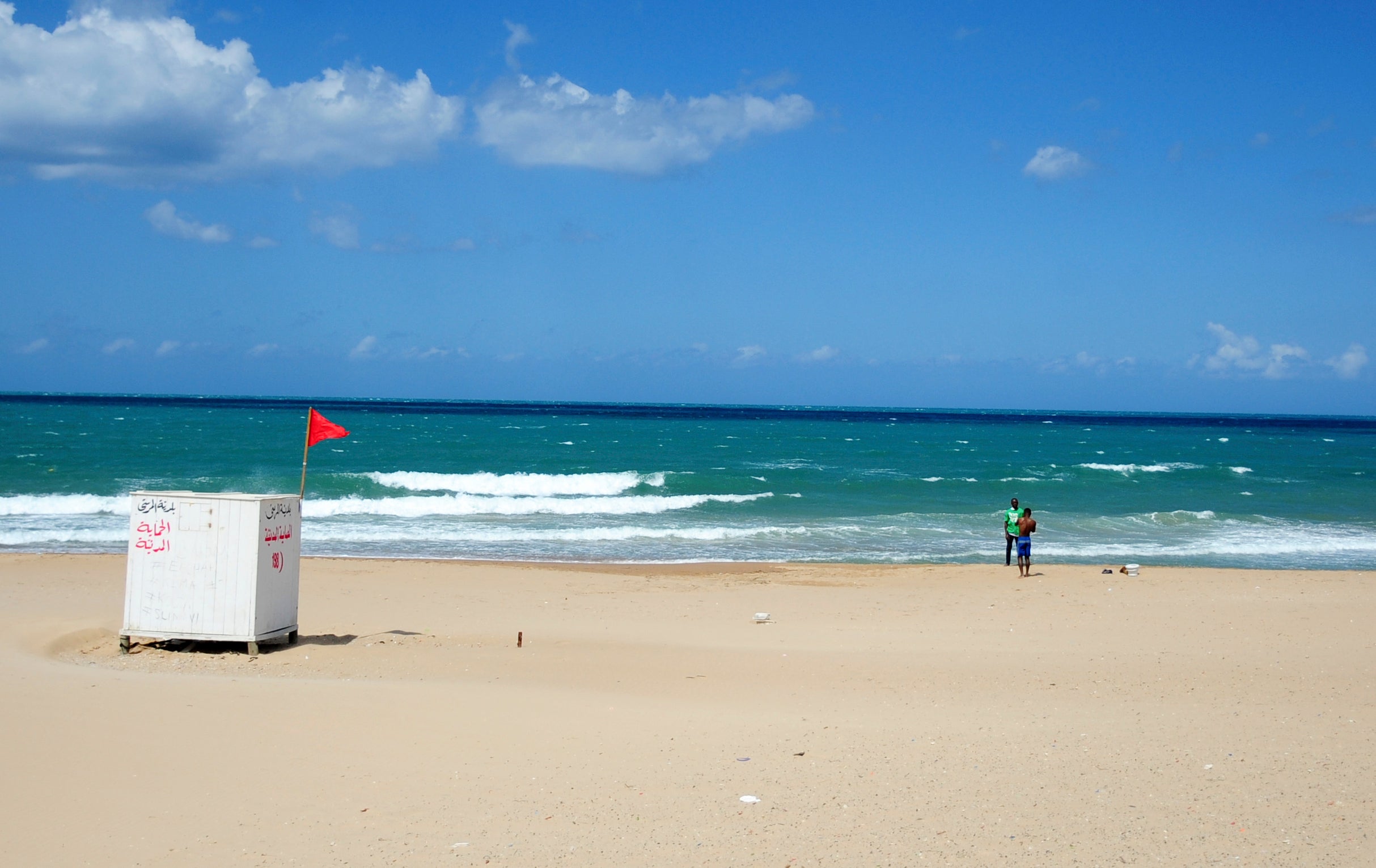A view of a closed beach in La Marsa, Tunisia, Saturday, July 17, 2021, due to reinstated COVID-19 restrictions