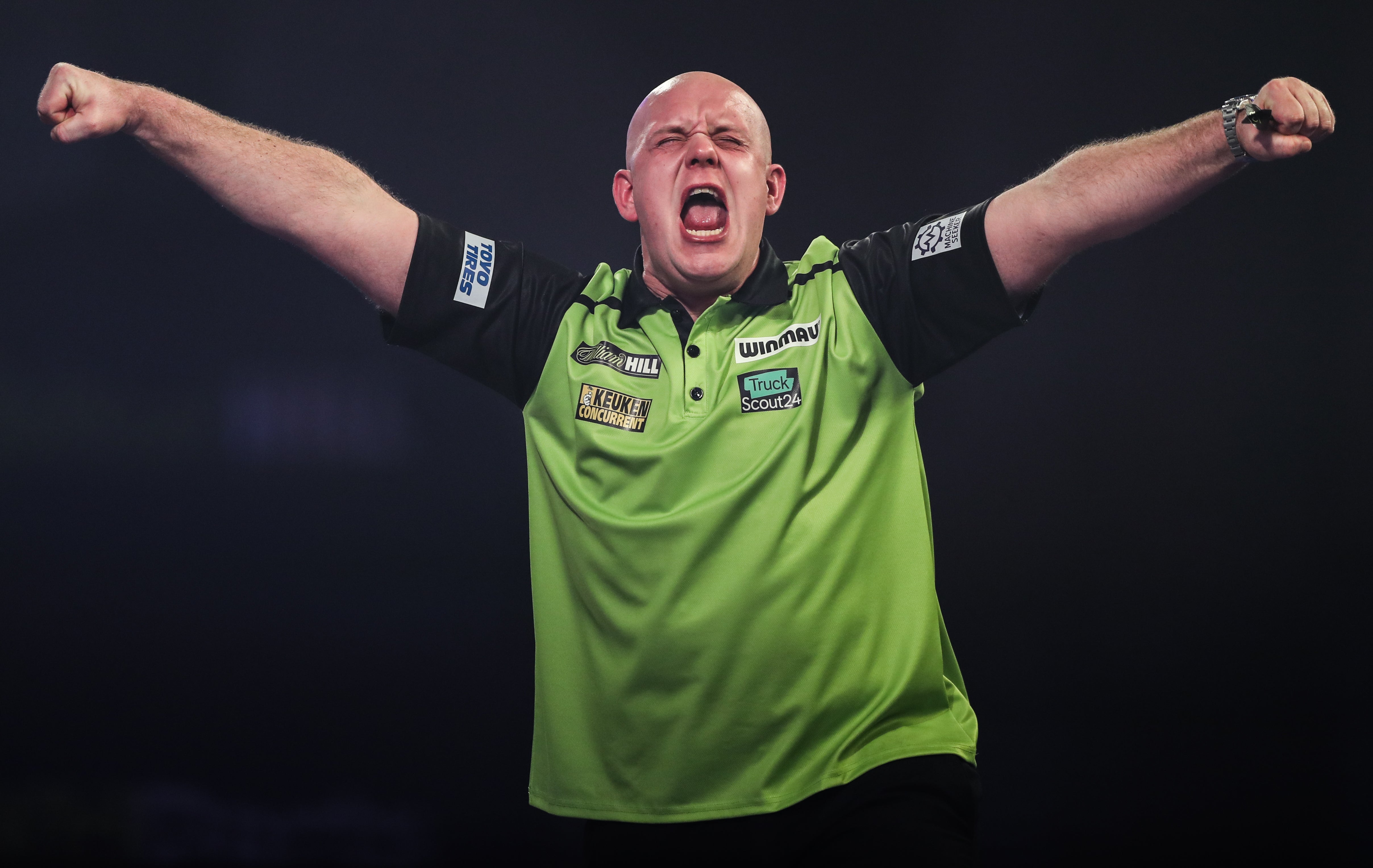 Michael Van Gerwen celebrates