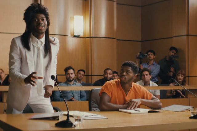<p>Lil Nas X in music video ‘Industry Baby’</p>