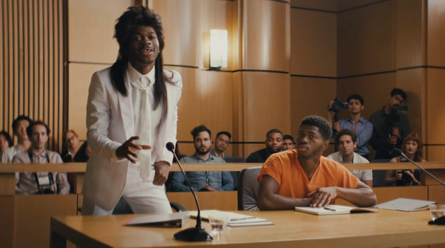 <p>Lil Nas X in music video ‘Industry Baby’</p>