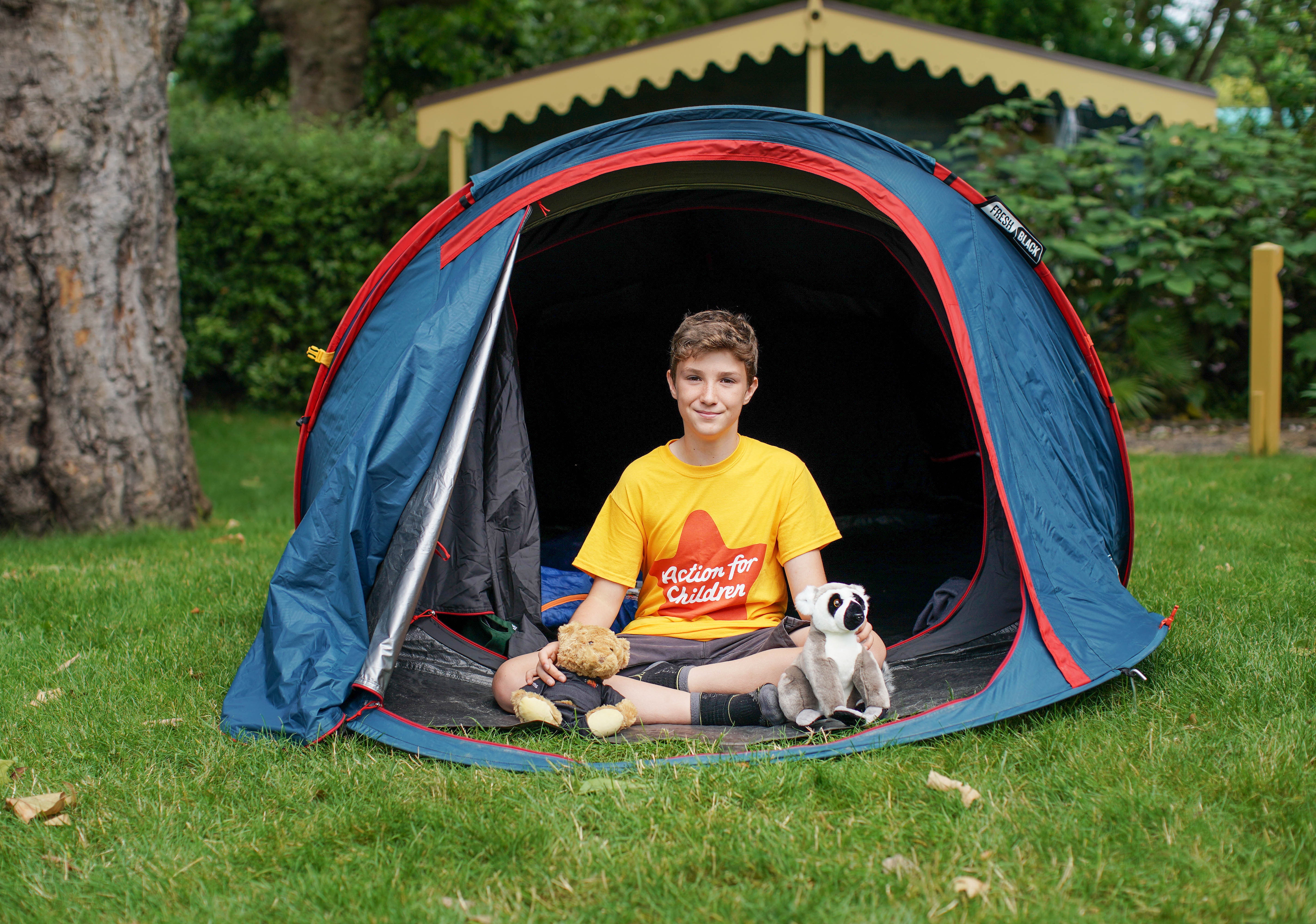 Max Woosey in his tent at London Zoo earlier this month
