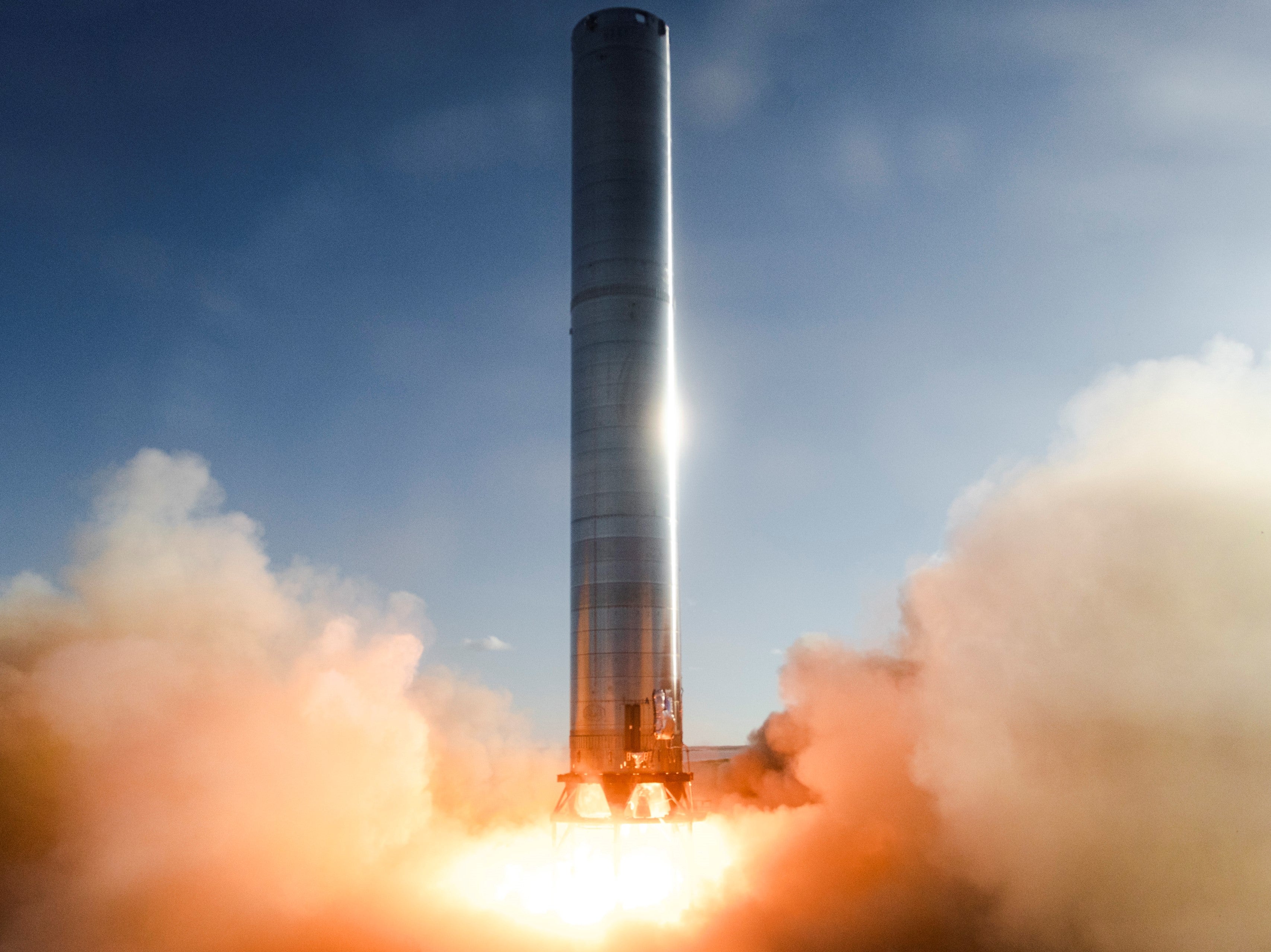 The first static fire test of SpaceX’s Super Heavy Booster rocket took place on 19 July, 2021, in Boca Chica, Texas