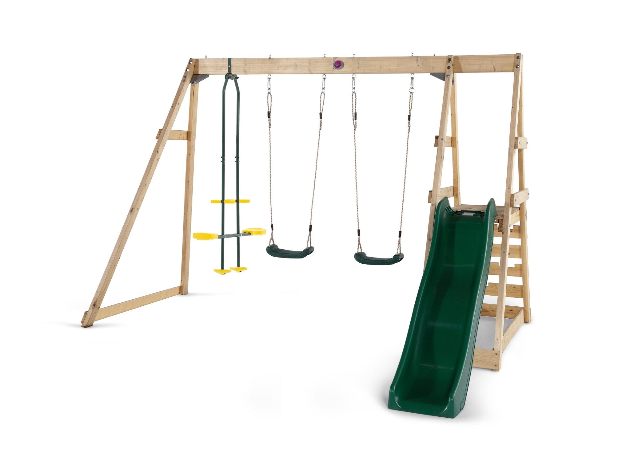 Climbing Rope Swing with Foot Holder Platform and Disc Swing Seat Set for Kids Outdoor Tree Backyard Playground Accessories 