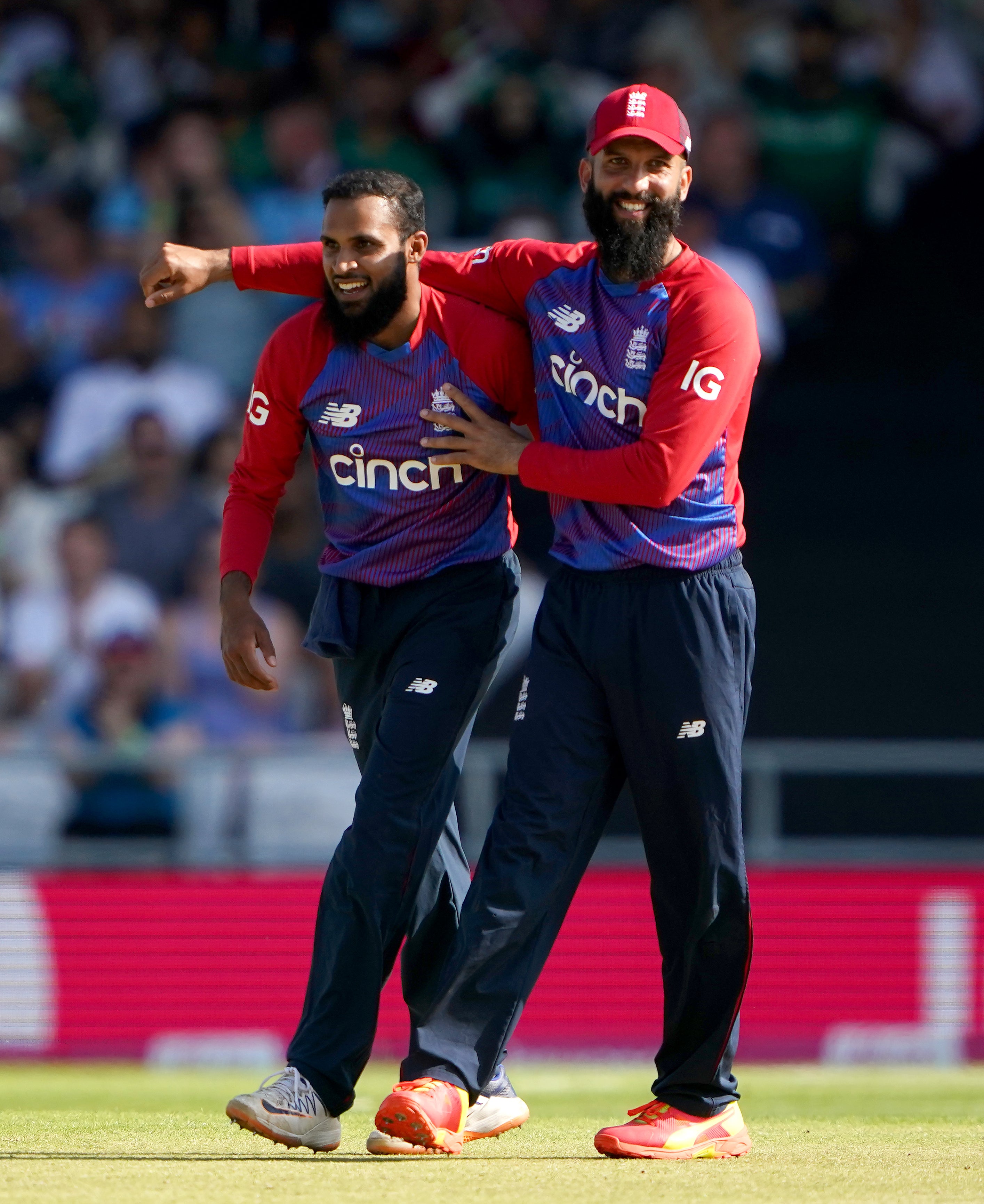 Adil Rashid, left, starred with the ball