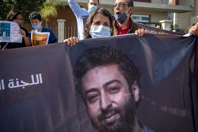 <p>The mother of Omar Radi (pictured), a prominent Moroccan journalist and activist.A Moroccan court on Monday sentenced to six years in jail the journalist and human rights activist Omar Radi on charges of espionage and rape, which he has denied</p>