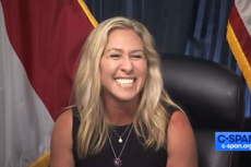 ‘You crack me up’: Marjorie Taylor Greene laughs off question about children dying of Covid