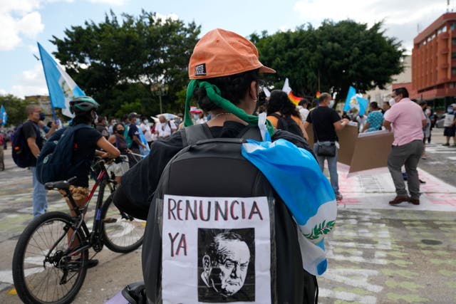 Virus Outbreak Guatemala Protest