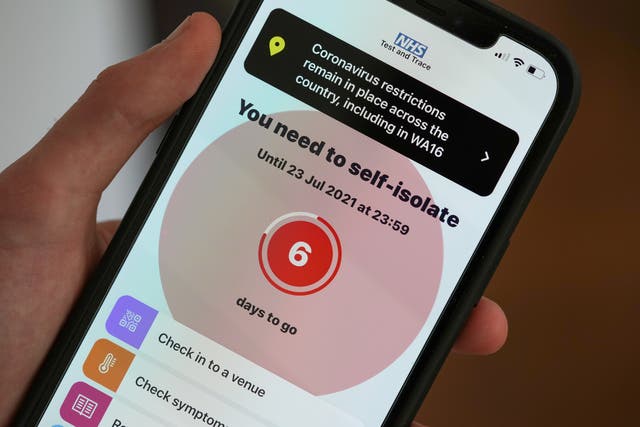 <p>The NHS Test and Trace app alerts people if they have been near someone with Covid-19</p>