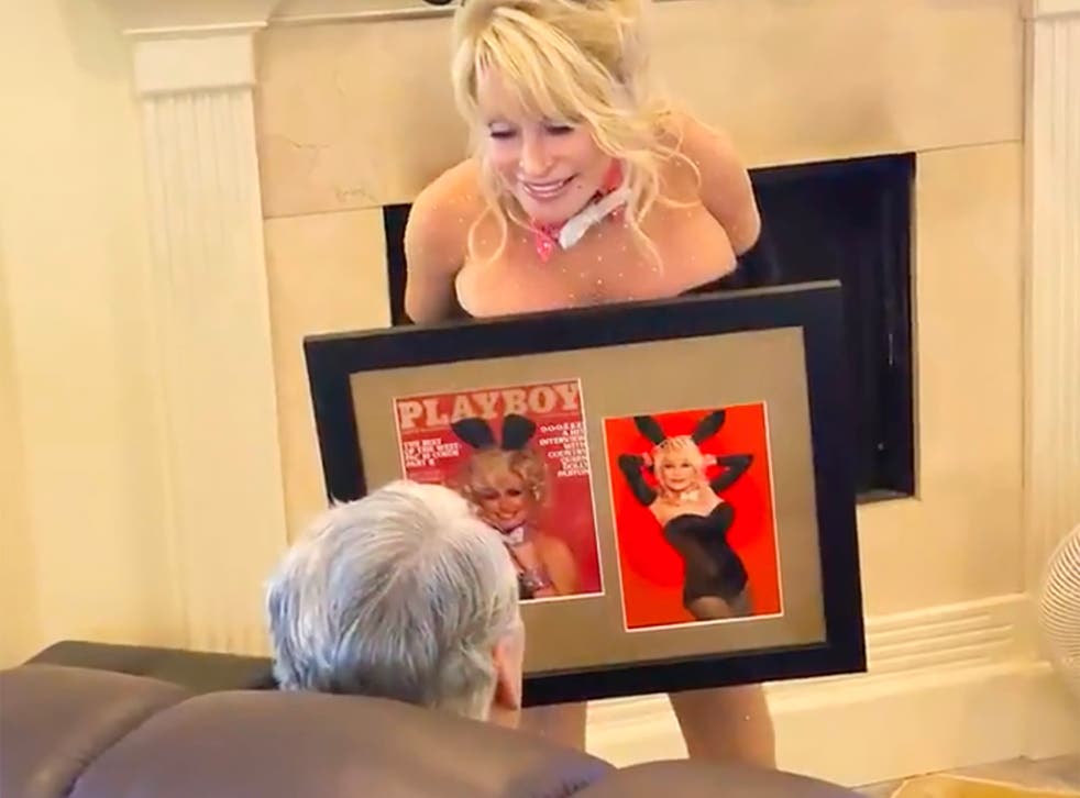 <p>Dolly Parton presents her rarely seen husband Carl with her two ‘Playboy’ shoots</p>