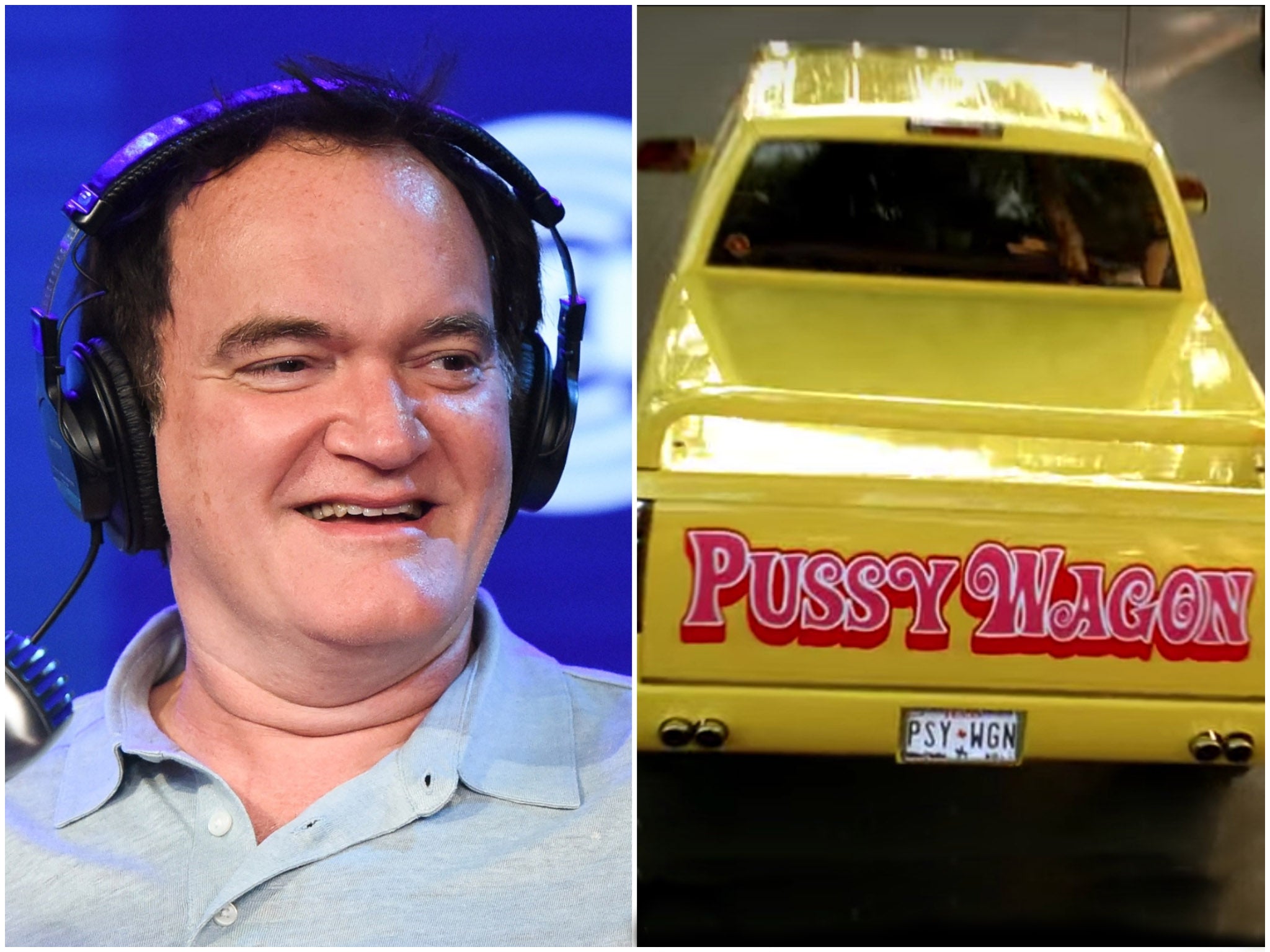 Quentin Tarantino last month, and the Pussy Wagon vehicle in ‘Kill Bill: Vol 1'