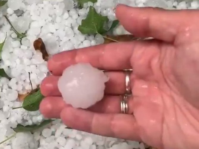 Giant hail in Leicestershire