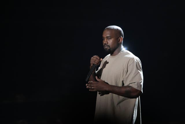Rapper Kanye West at the MTV Video Music Awards on August 30, 2015