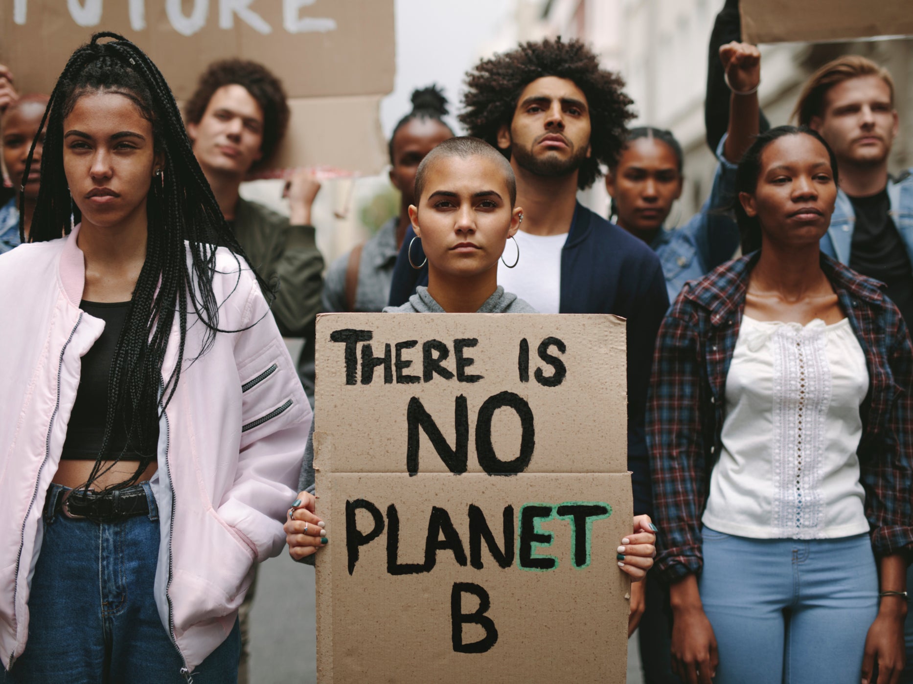 <p>Activists protest over pollution and global warming</p>