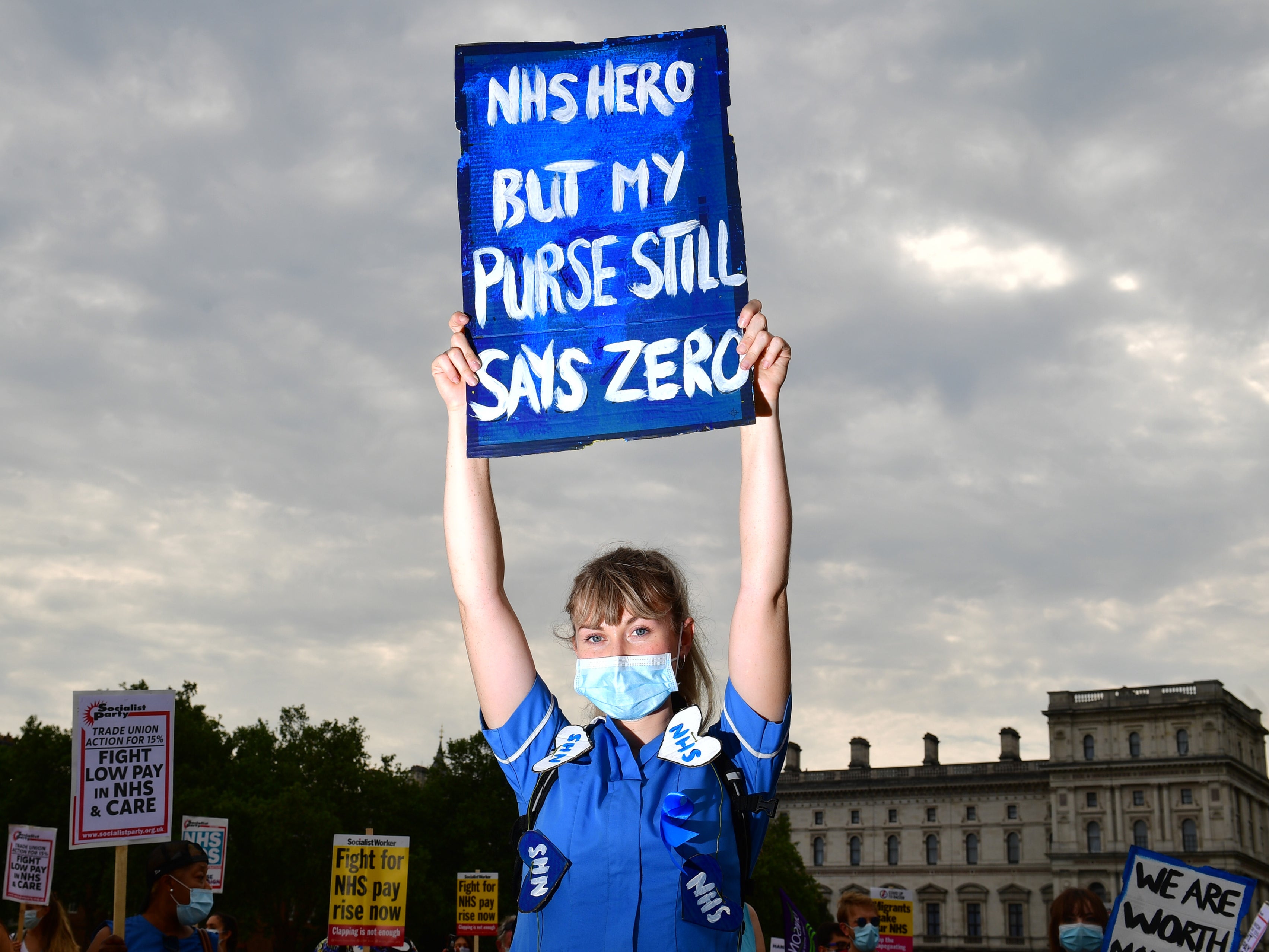 NHS workers have protested over pay during pandemic