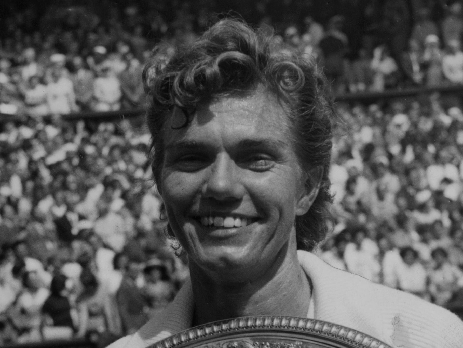 Fry Irvin after winning Wimbledon in 1956