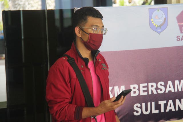 <p>A man who used a fake identity arrives at the Sultan Babullah airport in Ternate, Indonesia.</p>