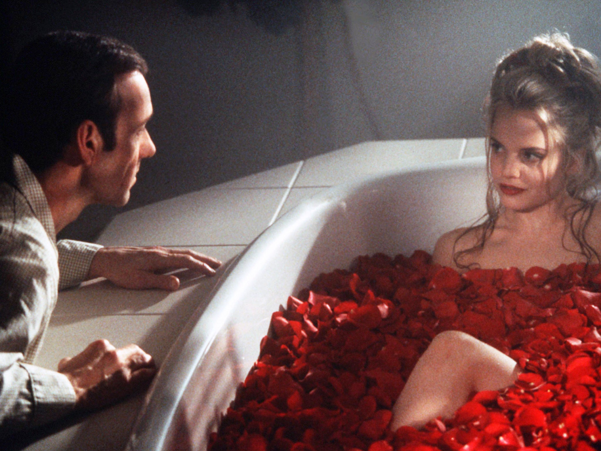 Kevin Spacey and Mena Suvari in ‘American Beauty'