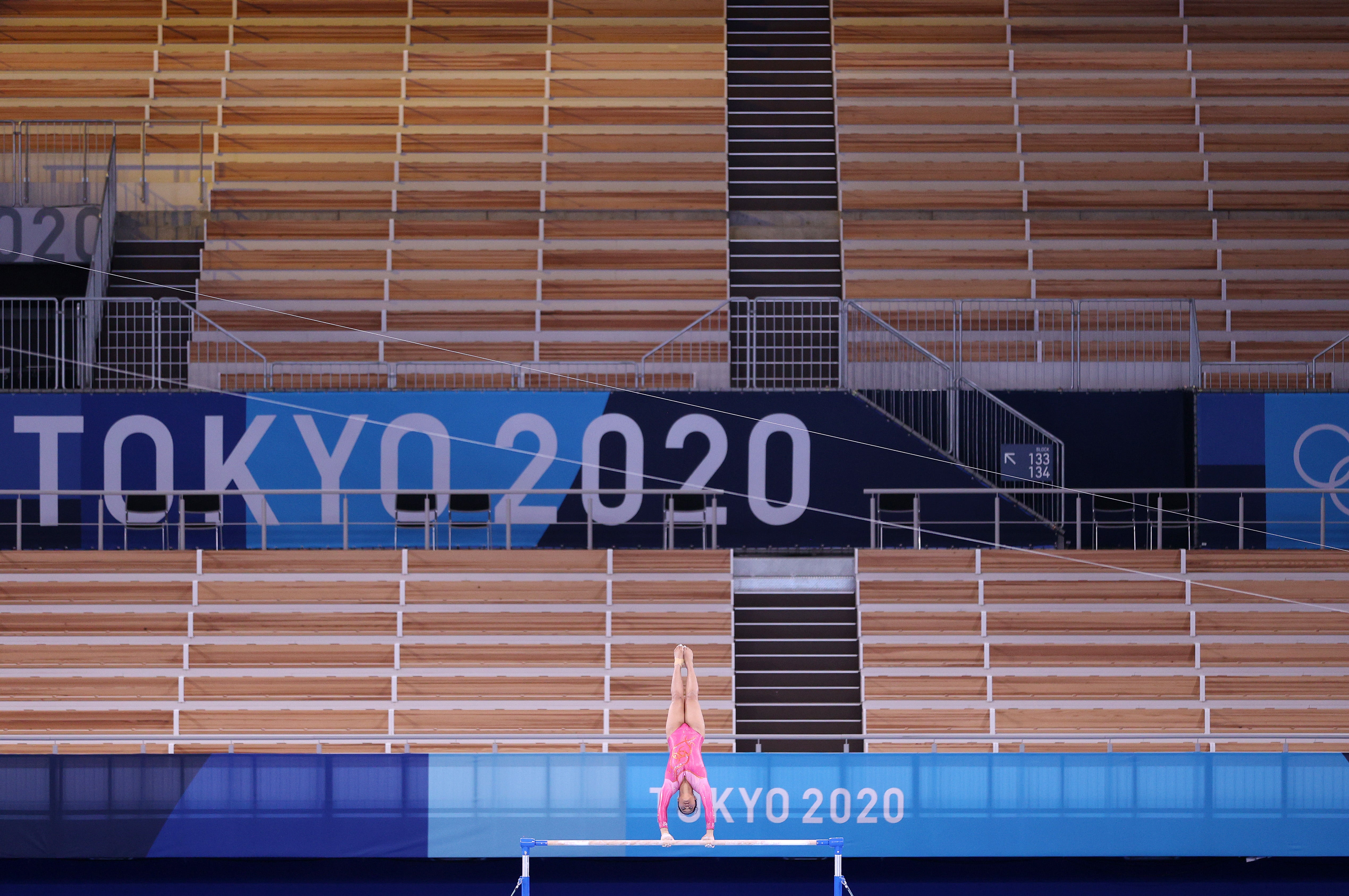 Representational: An athlete from Italy trains on uneven bars ahead of the Tokyo 2020 Olympic Games on 22 July 2021 in Tokyo, Japan