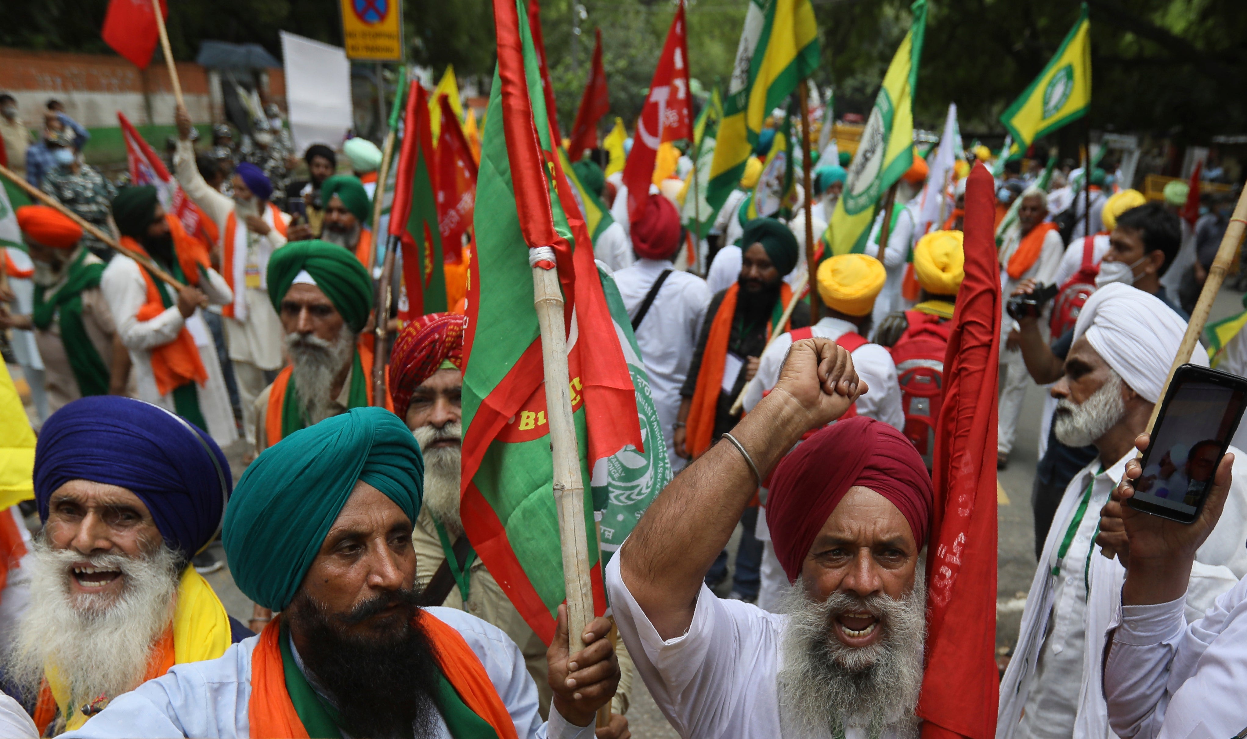 Indian farmers protest agriculture laws near Parliament Agriculture ...