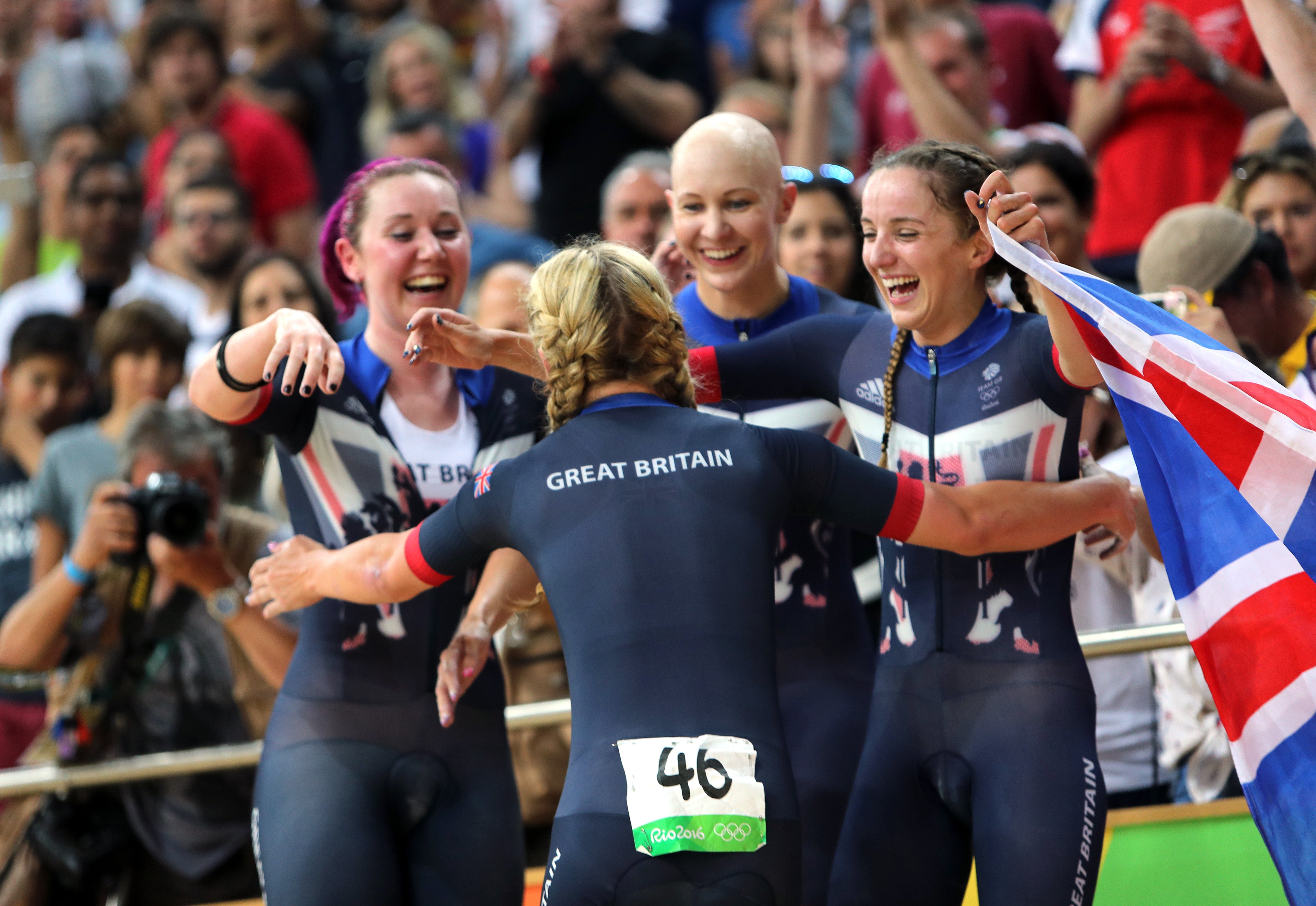 Archibald, left, was part of Britain’s world record beating team in Rio in 2016 (David Davies/PA)