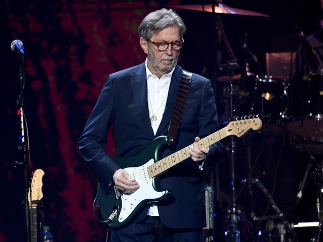 <p>Clapton on stage in 2020</p>