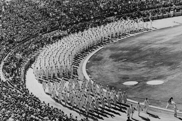 <p>The opening ceremony of Japan’s first Olympics</p>