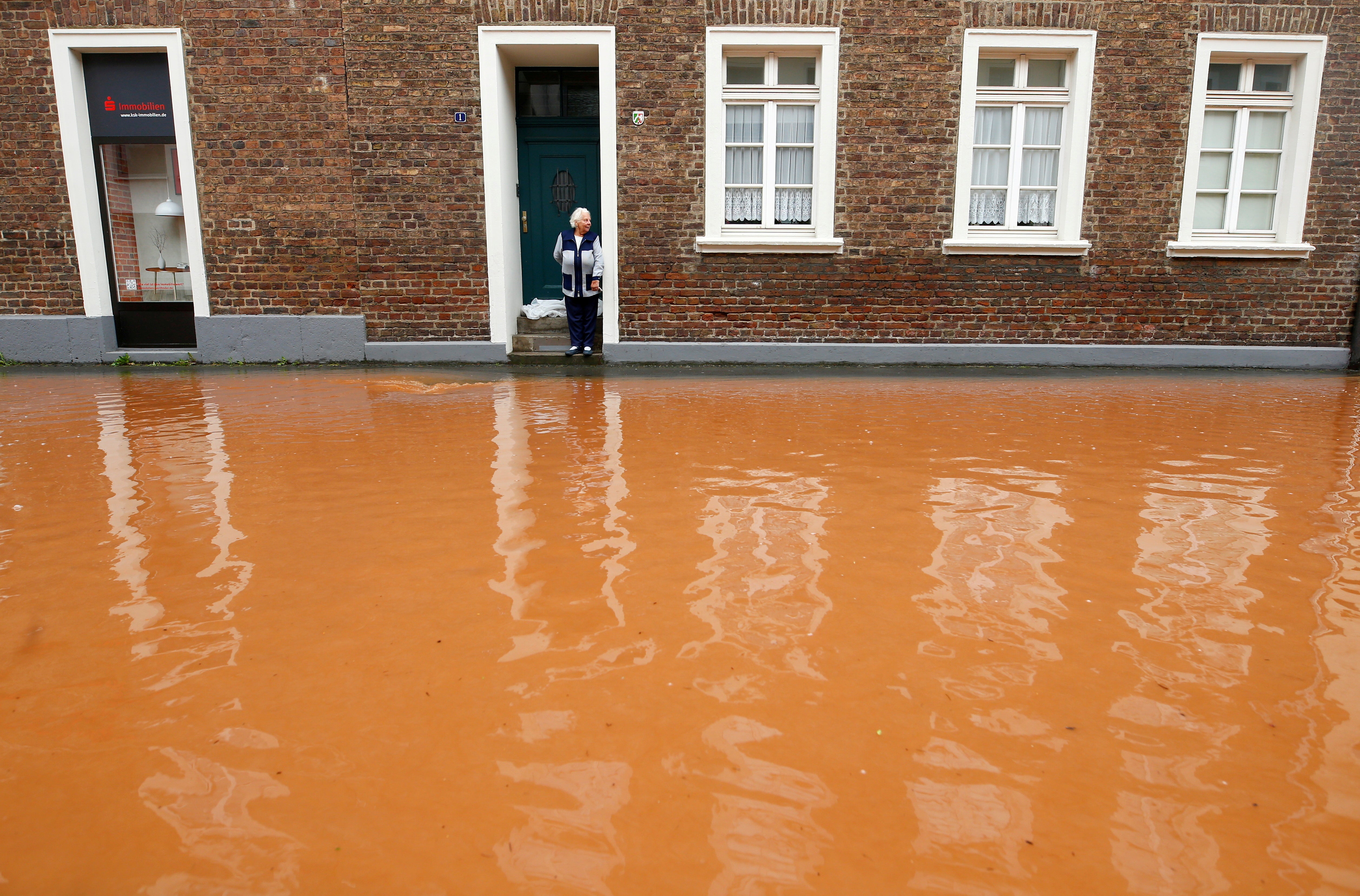 A street is flooded following heavy rainfalls in Erftstadt, Germany, last week