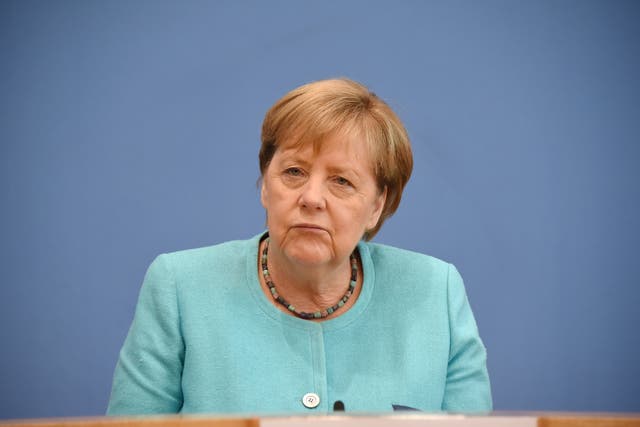 <p> German Chancellor Angela Merkel</p>