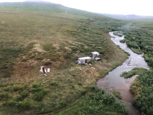 <p>A man was rescued from a remote mining camp after being attacked by a grizzly bear</p>