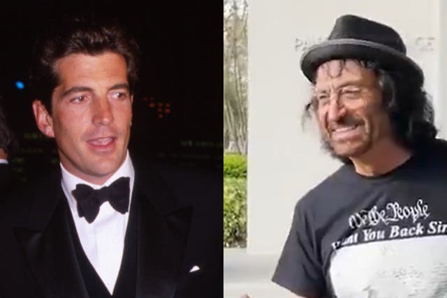 <p>JFK Jr and Vincent Fusca, who some conspiracy theorists believe are the same person</p>
