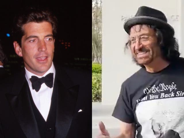 <p>JFK Jr and Vincent Fusca, who some conspiracy theorists believe are the same person</p>