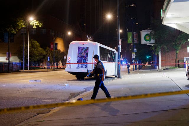 <p>At the scene of a shooting inn Chicago</p>
