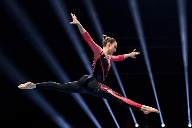 <p>Sarah Voss at the European Artistic Gymnastics Championships in April</p>
