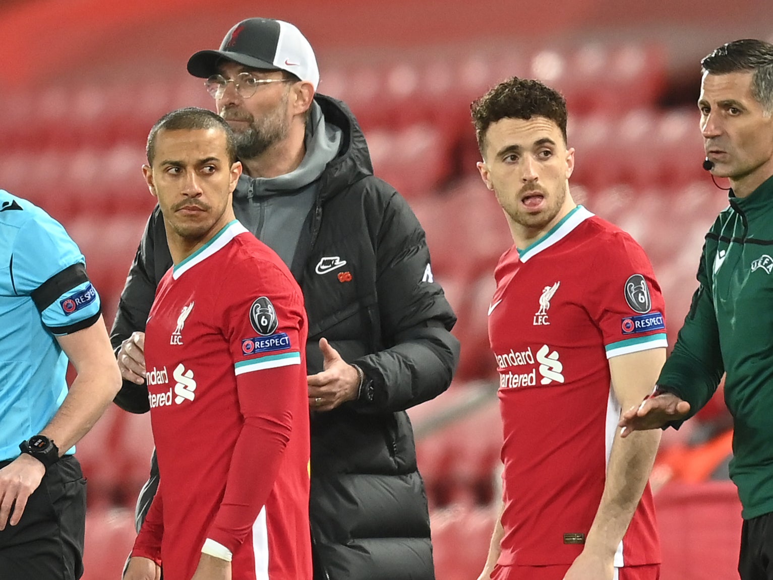 Ready for action: Thiago, left, and Diego Jota