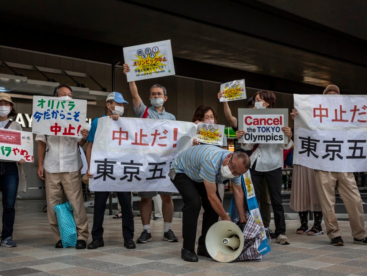 Anti-Olympics protesters gather in Tokyo