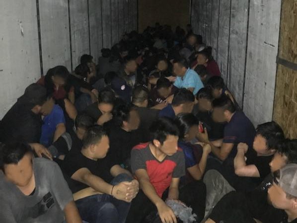 US Border Patrol officials found 89 migrants in the back of a trailer