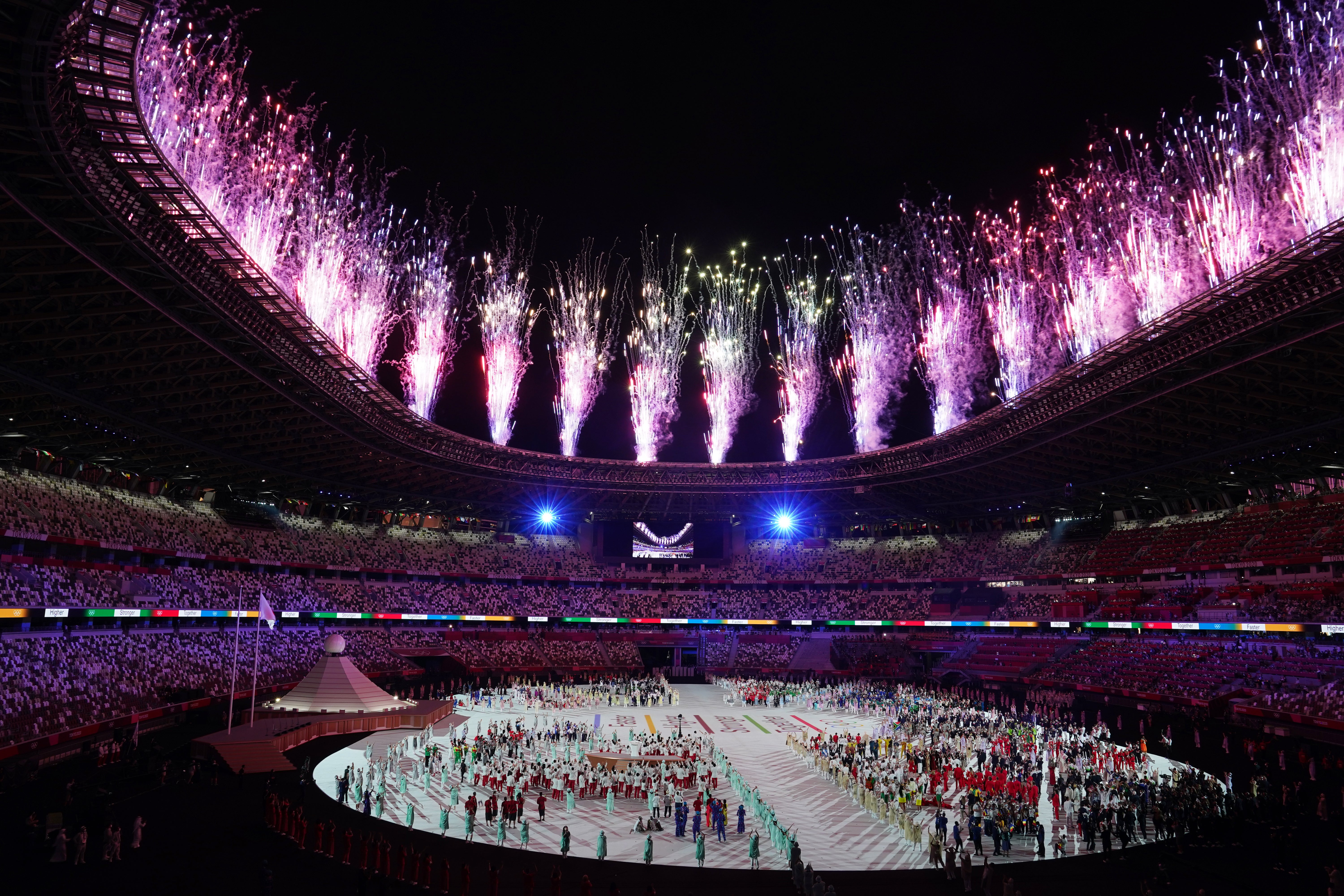 Fireworks during the opening ceremony (Martin Rickett/PA)